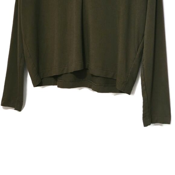 Banana Republic Army Green V Neck Terry Hoodie Pullover Sweatshirt Casual L - Picture 4 of 10